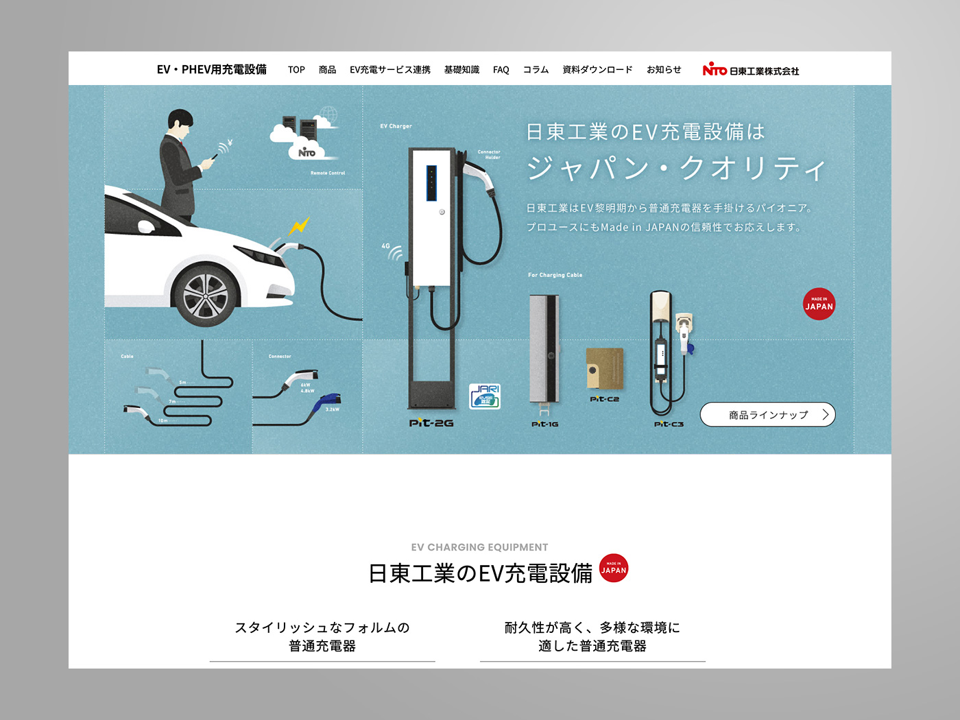 アドパブリシティWeb制作実績　日東工業株式会社様 製品紹介サイト